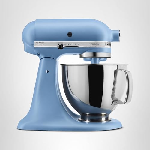KitchenAid Artisan Series 5 Quart Tilt Head Stand Mixer with Pouring Shield KSM150PS, Blue Velvet