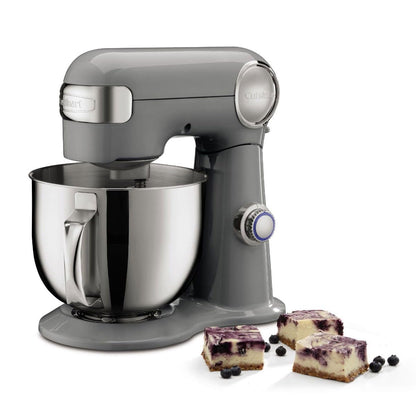 Cuisinart 5.5QT stand mixer, 12 speeds, includes whisk, paddle, dough hook and splash guard, dove gray