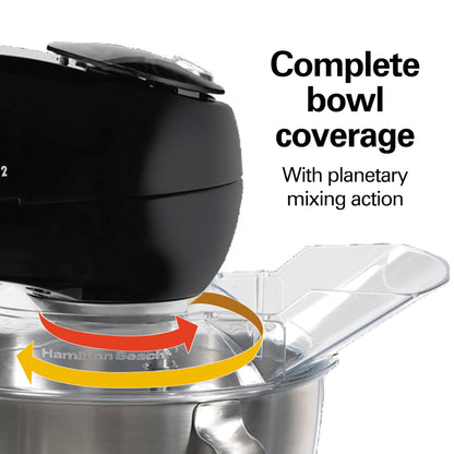 Hamilton Beach All-Metal 12-Speed Electric Stand Mixer, Tilt-Head, 4.5 Quarts, Pouring Shield, Licorice (63227)