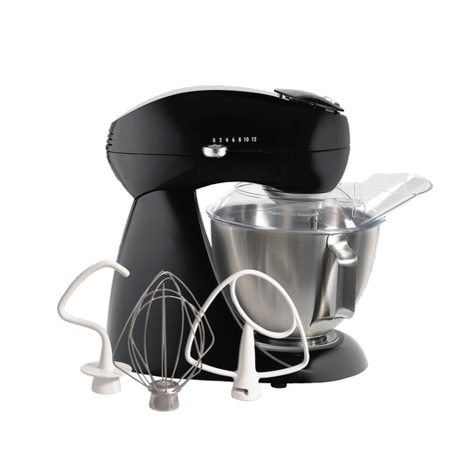 Hamilton Beach All-Metal 12-Speed Electric Stand Mixer, Tilt-Head, 4.5 Quarts, Pouring Shield, Licorice (63227)