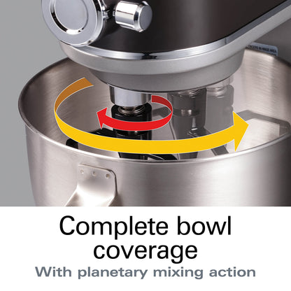 Hamilton Beach Professional 5QT all-metal stand mixer, 12 speeds, attachment hub, includes beater and dough hook