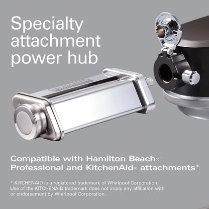 Hamilton Beach Professional 5QT all-metal stand mixer, 12 speeds, attachment hub, includes beater and dough hook