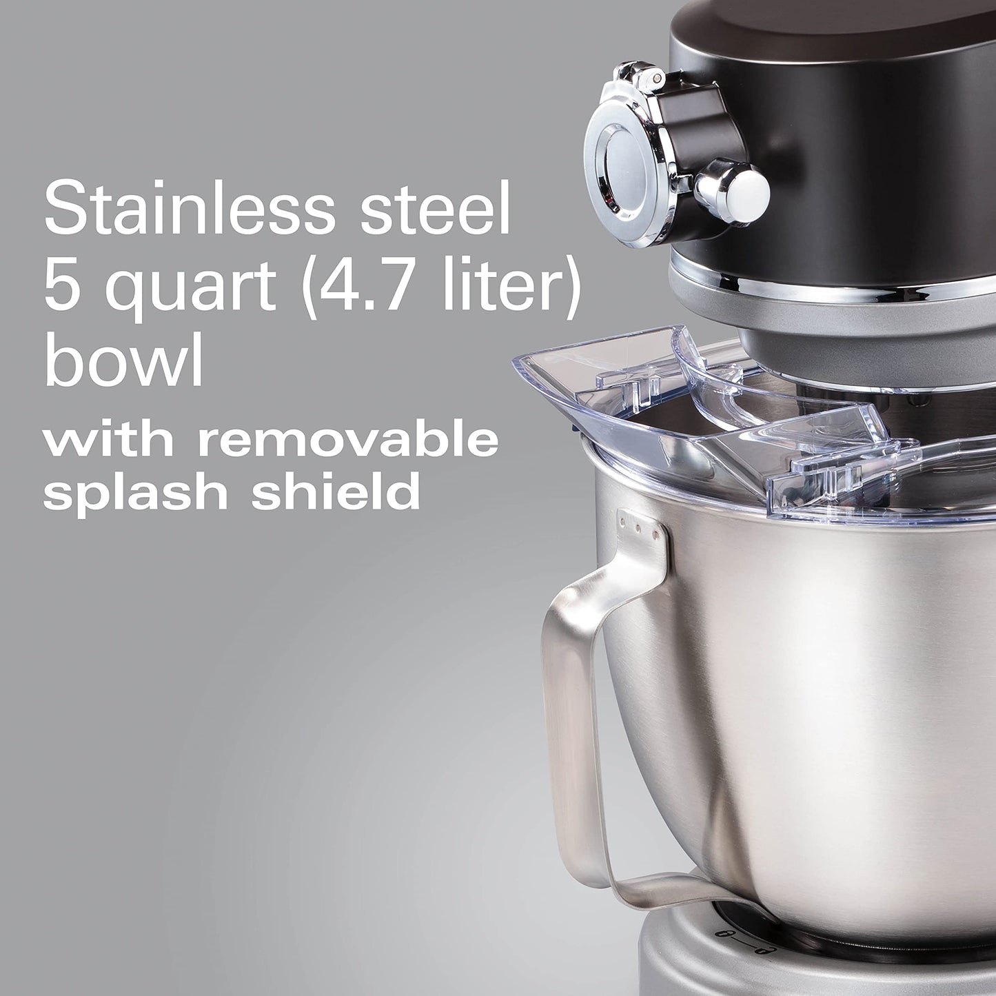 Hamilton Beach Professional 5QT all-metal stand mixer, 12 speeds, attachment hub, includes beater and dough hook
