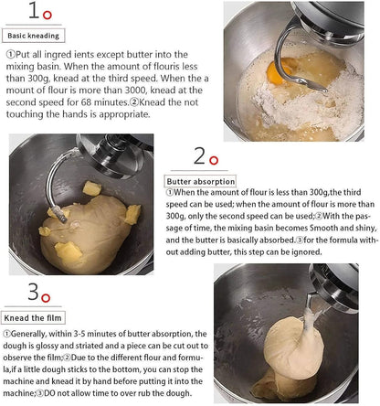 10L commercial dough mixer, heavy-duty stand mixer with hook, whisk and beater for bakery and home use
