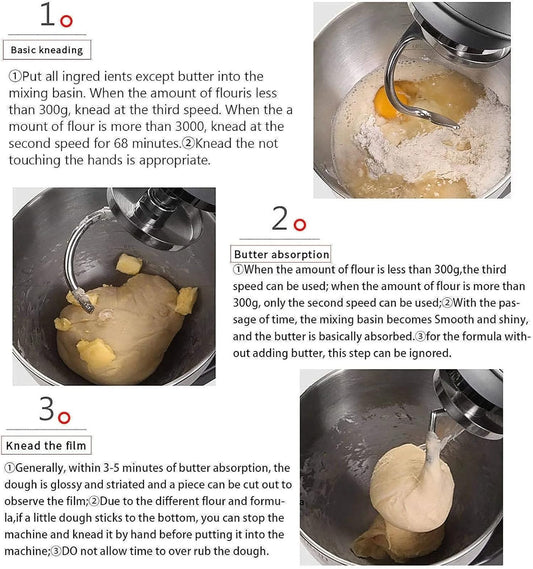 10L commercial dough mixer, heavy-duty stand mixer with hook, whisk and beater for bakery and home use